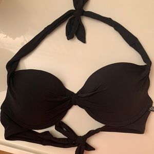 Black Swim Halter Top (M)